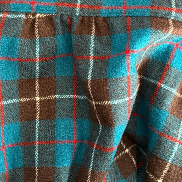 Vtg Pendleton Wool Tartan Teal Plaid Skirt USA Womens vintage size 10 - Picture 2 of 7